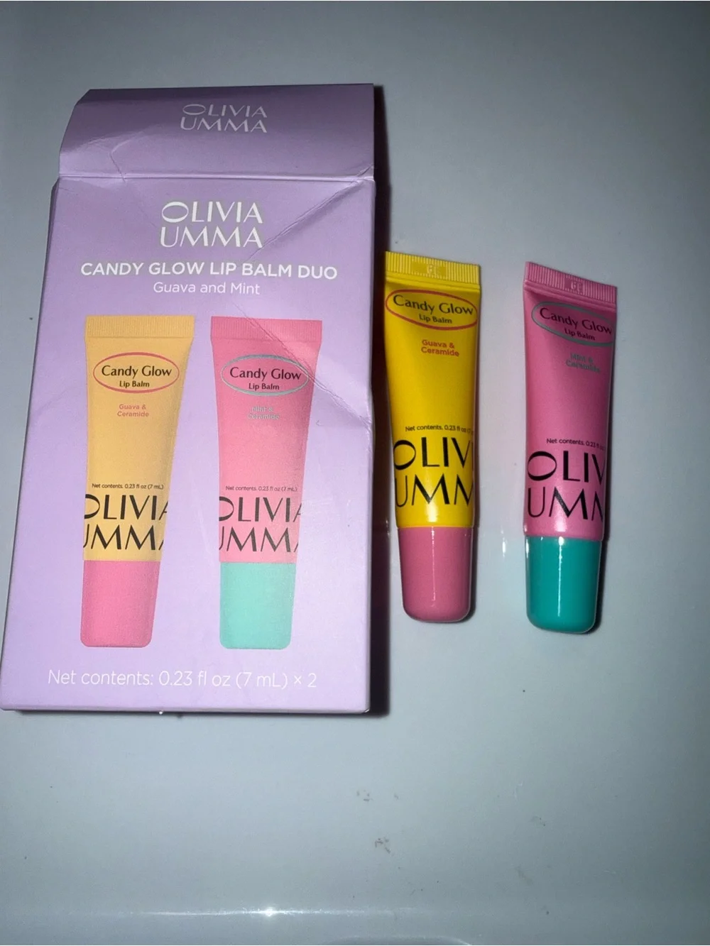 Candy Glow Lip Balm Duo - Guava & Mint (Pink, Yellow)